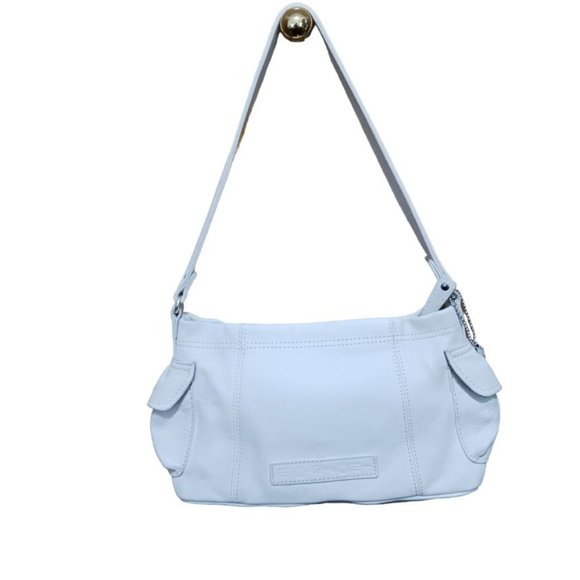 Fossil Handbags - Fossil Pebbled White Leather Hobo Tote Shoulder Bag